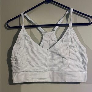 PINK Victoria's Secret White Strappy Sports Bra